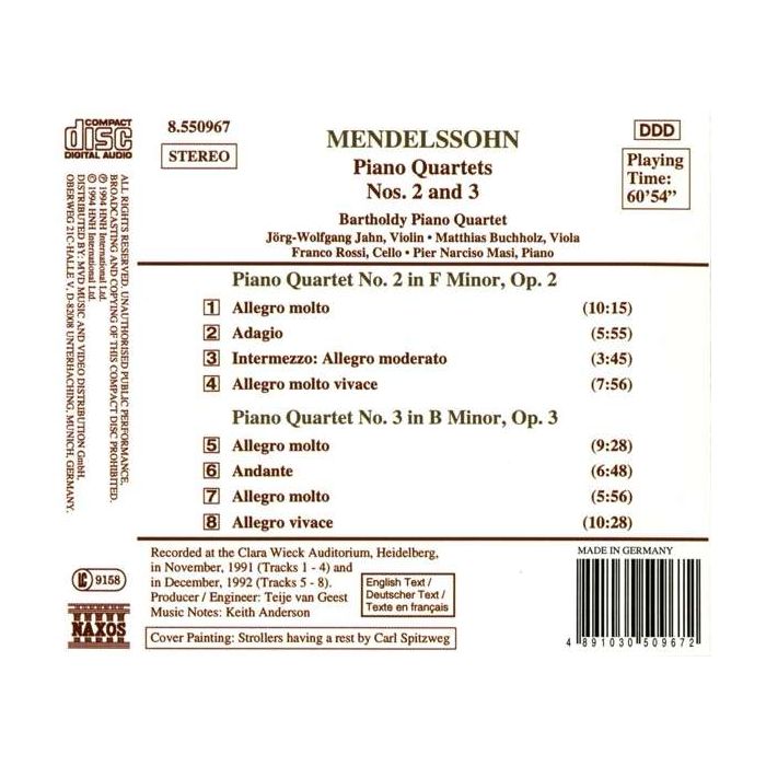 MENDELSSOHN: Piano Quartets Nos. 2 and 3 - slide-1