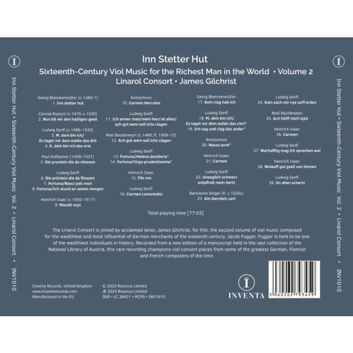 Inn Stetter Hut - Sixteenth-Century Viol Music Vol. II - slide-1