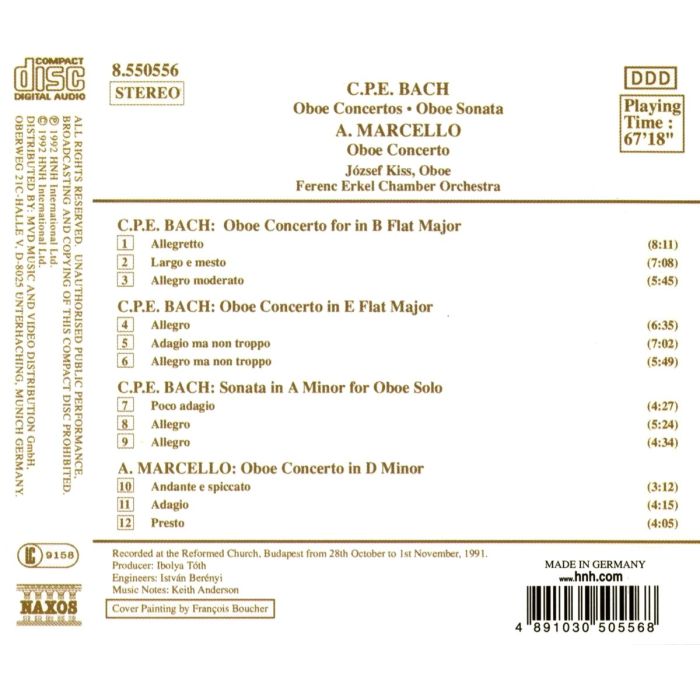 BACH, C.P.E. / MARCELLO: Oboe Concertos - slide-1
