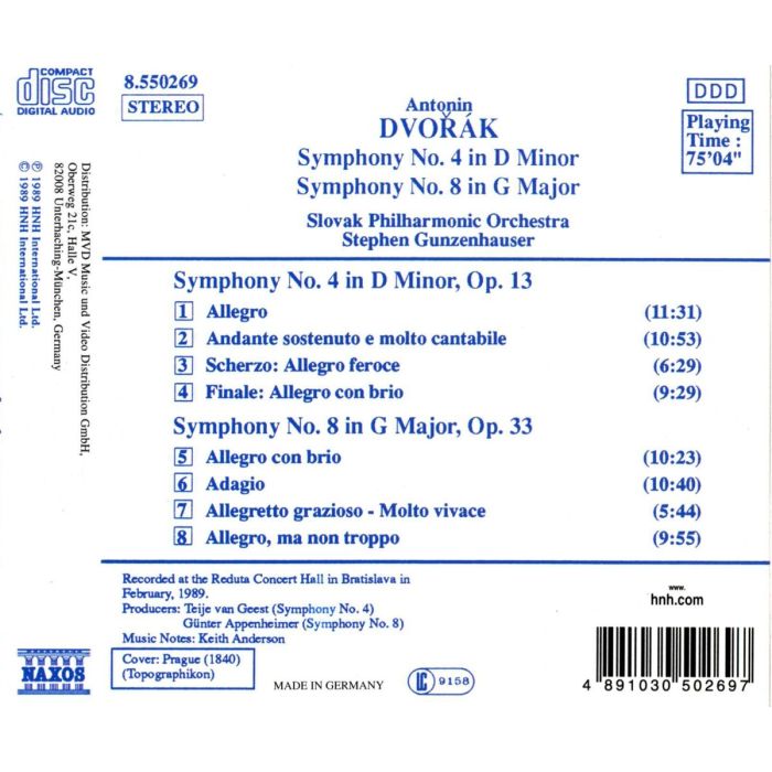 Dvorak: Symphonies no. 4, 8 - slide-1