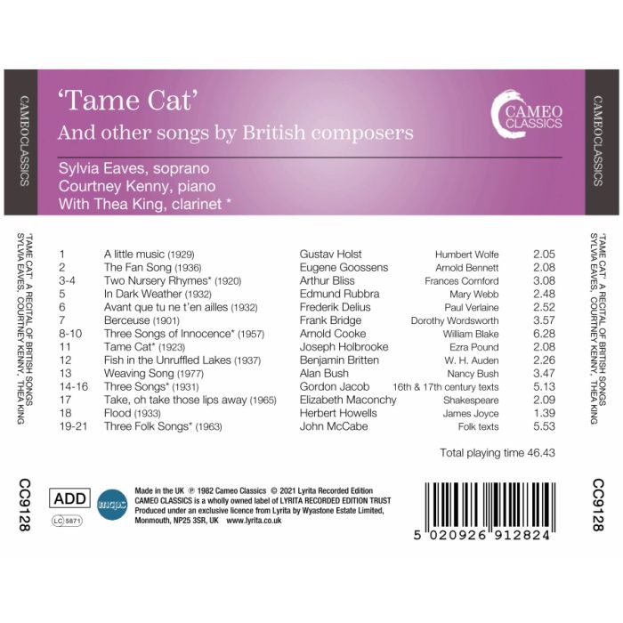 “Tame Cat” and other songs by British Composers - slide-1