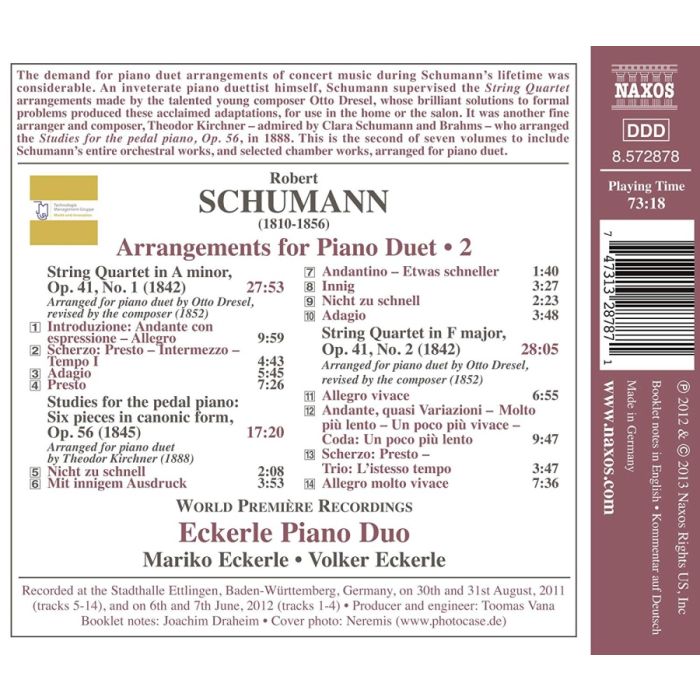 Schumann: Arrangements for Piano Duet Vol. 2 - slide-1