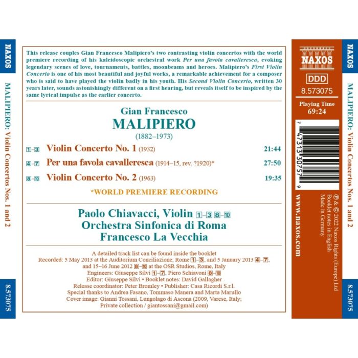 Malipiero: Violin Concertos Nos. 1 and 2 - slide-1