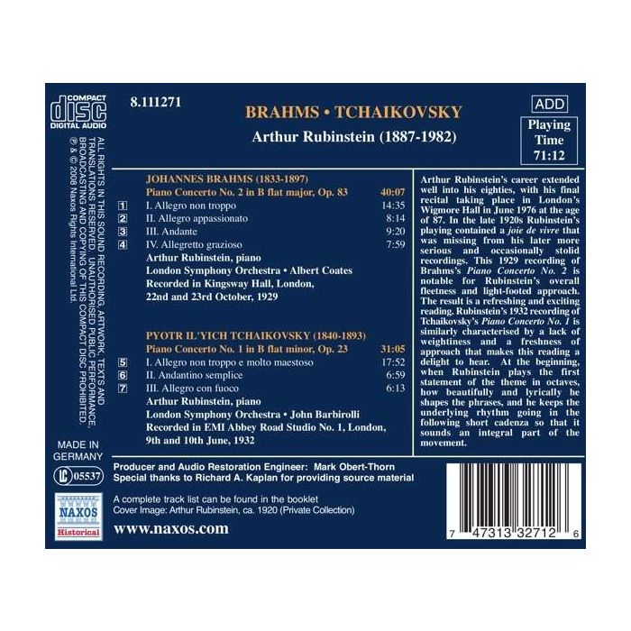 Brahms: Piano Cto No. 2 / Tchaikovsky:  Piano Cto No. 1 - slide-1