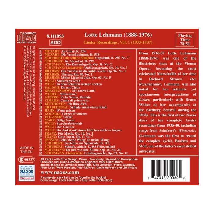 Lotte Lehmann - Lieder Recordings Vol.1 - slide-1