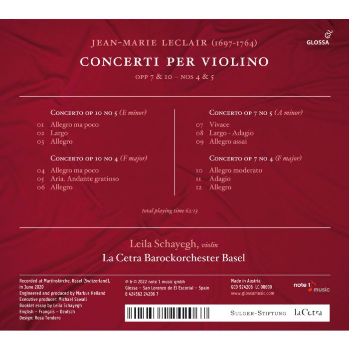 Leclair: Concerti per violino Opp. 7 & 10 – Nos. 4 & 5 - slide-1