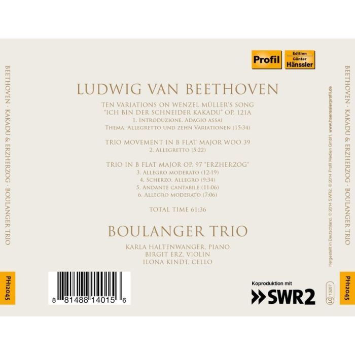 Beethoven: Piano Trios Kakadu & Erzherzog - slide-1