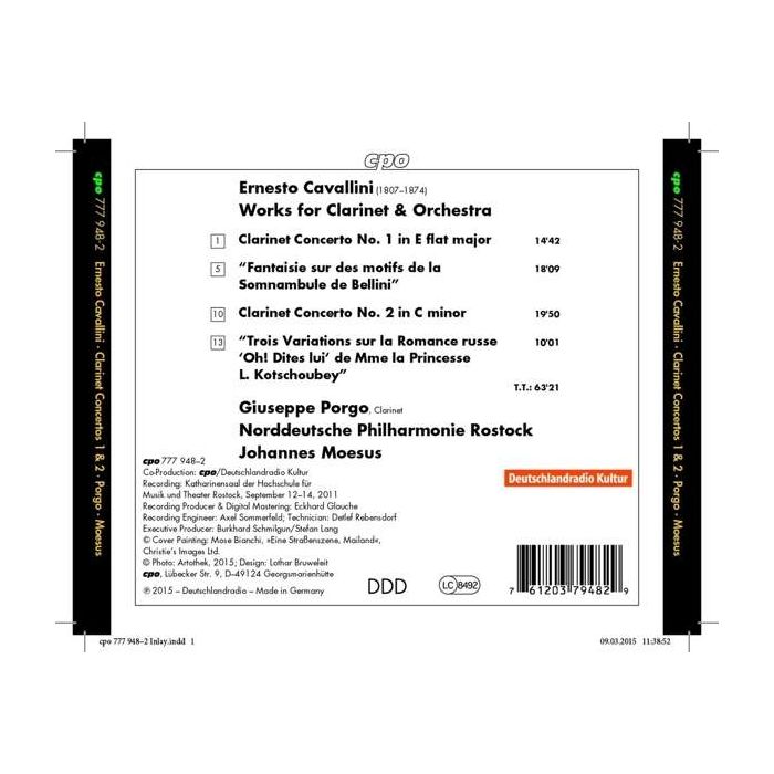 Cavallini: Clarinet Concertos 1 & 2; Variations; Fantasy - slide-1