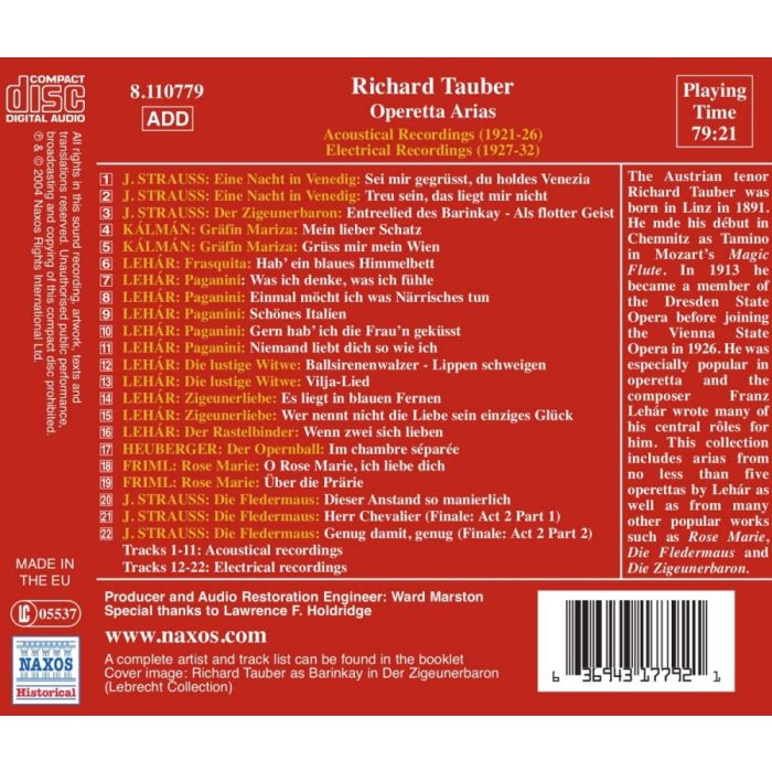 TAUBER, Richard: Operetta Arias (1921-1932) - slide-1