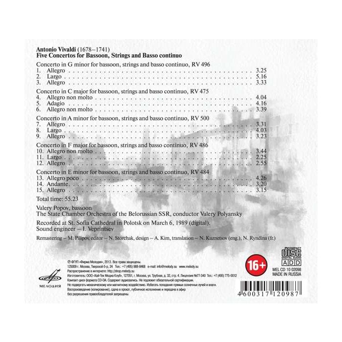 Vivaldi: Five concertos for Bassoon - slide-1