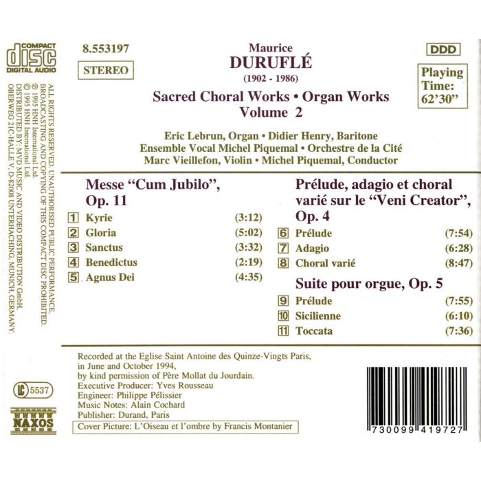 DURUFLE: Sacred Choral & Organ