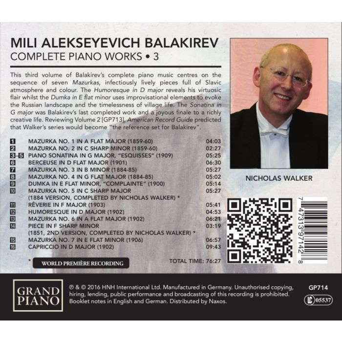 Balakirev: Piano Works Vol. 3 - Mazurkas and other works - slide-1