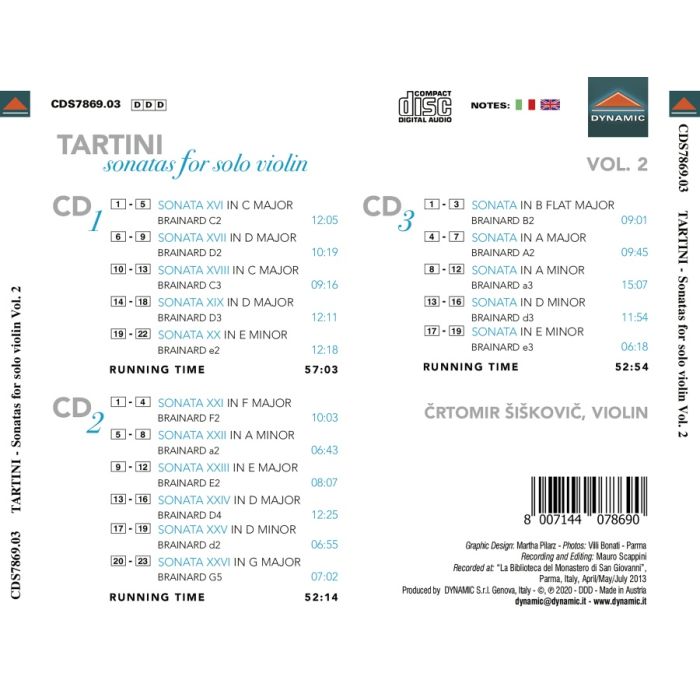 Tartini: Sonatas for Solo Violin Vol. 2 - slide-1