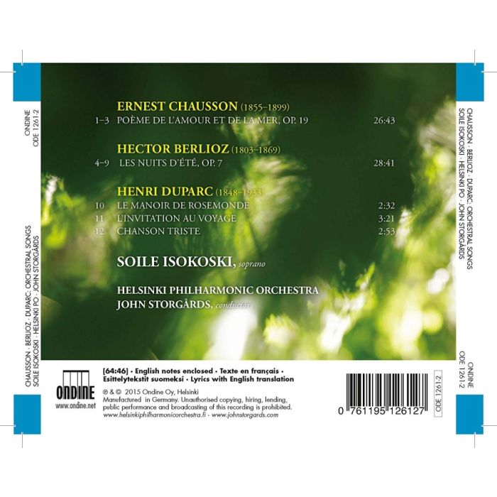 Chausson: Poème de l’amour et de la mer; Berlioz: Nuits d’été; Duparc: Songs - slide-1