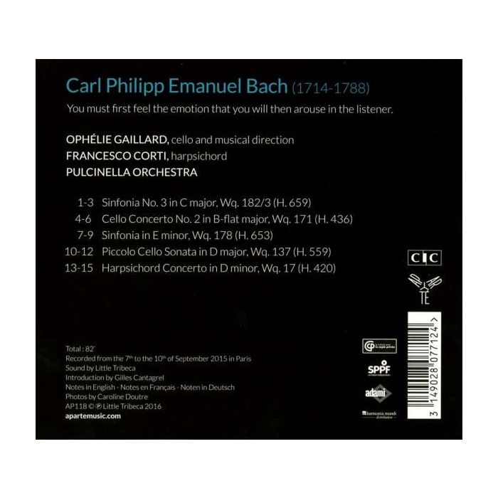 Bach, C.P.E. Project 2 - Sinfonias; Cello Sonata & Cello Concerto - slide-1