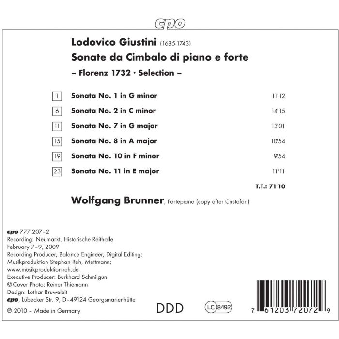Giustini: Sonate da Cimbalo di piano e forte, Nos. 1, 2, 7, 8, 10 & 11 - slide-1