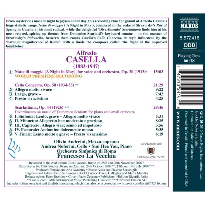 Casella: Notte di maggio, Cello Concerto, Scarlattiana - slide-1