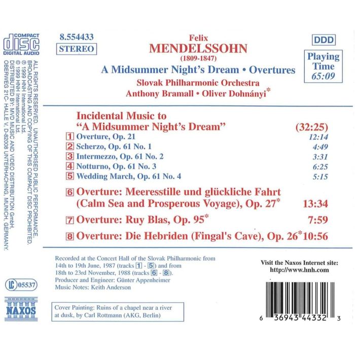 MENDELSSOHN: A Midsummer Night's Dream; Overtures - slide-1