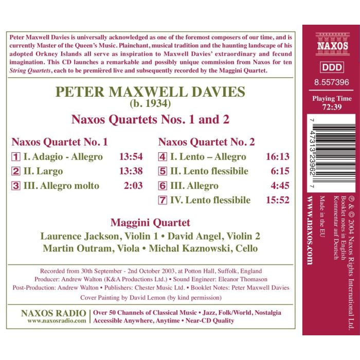 MAXWELL: Naxos Quartets Nos.1 & 2 - slide-1