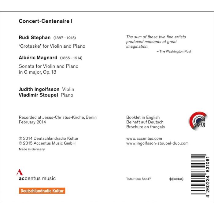 Stephan: “Groteske” for Violin & Piano; Magnard: Violin Sonata - slide-1