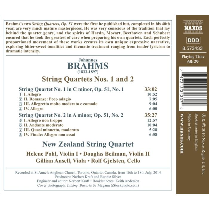 Brahms: String Quartets Nos. 1 and 2 - slide-1