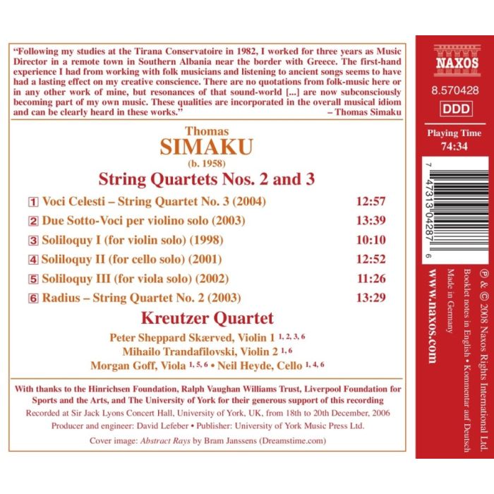 SIMAKU: String Quartets Nos. 2 and 3 - slide-1
