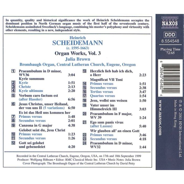 SCHEIDEMANN: Organ Works, Vol. 3 - slide-1