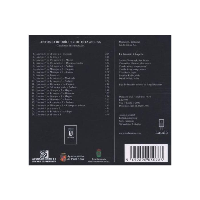 Rodríguez de Hita: Instrumental canciones - slide-1
