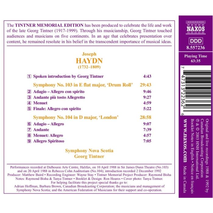 HAYDN: Symphonies Nos. 103 and 104 - slide-1