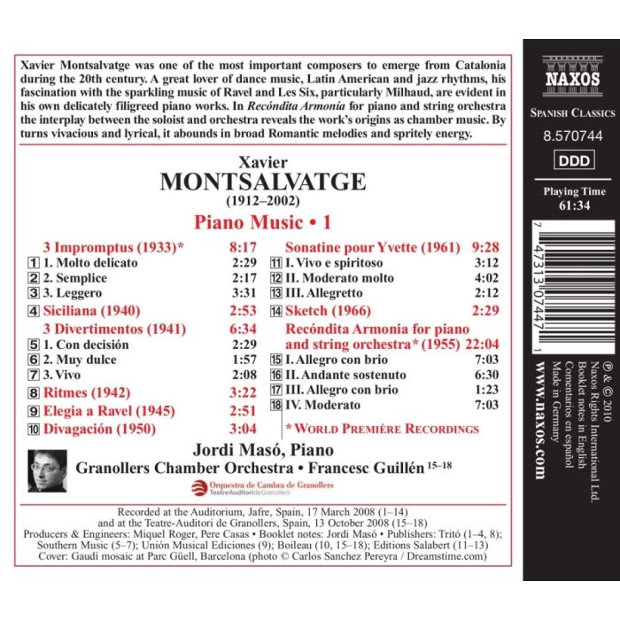 Montsalvatge: Piano Music Vol. 1 - slide-1