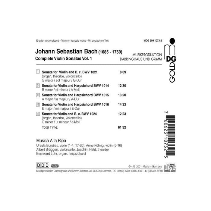 Bach: Complete Violin Sonatas vol. 1 - slide-1
