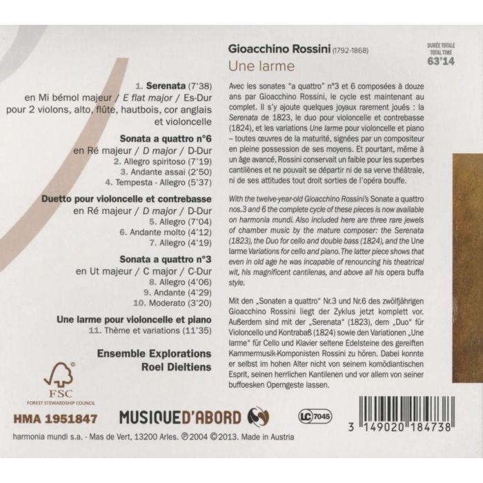 Rossini: Une larme, Duo, Serenata, Sonate a quattro - slide-1
