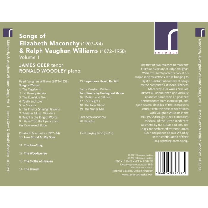 Maconchy; Vaughan Williams: Songs Vol. 1 - slide-1