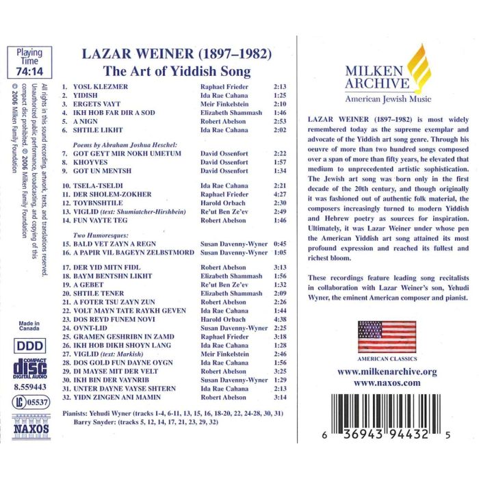 WEINER: The art of Yiddish song - slide-1