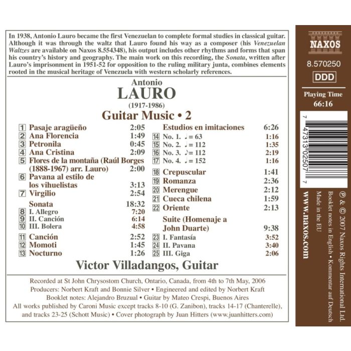 LAURO: Guitar Music Vol. 2  - Sonata, 4 Estudios, Suite - slide-1