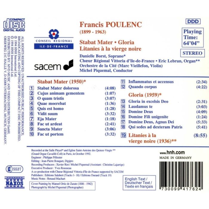 POULENC: Stabat Mater, Gloria; Litanies - slide-1