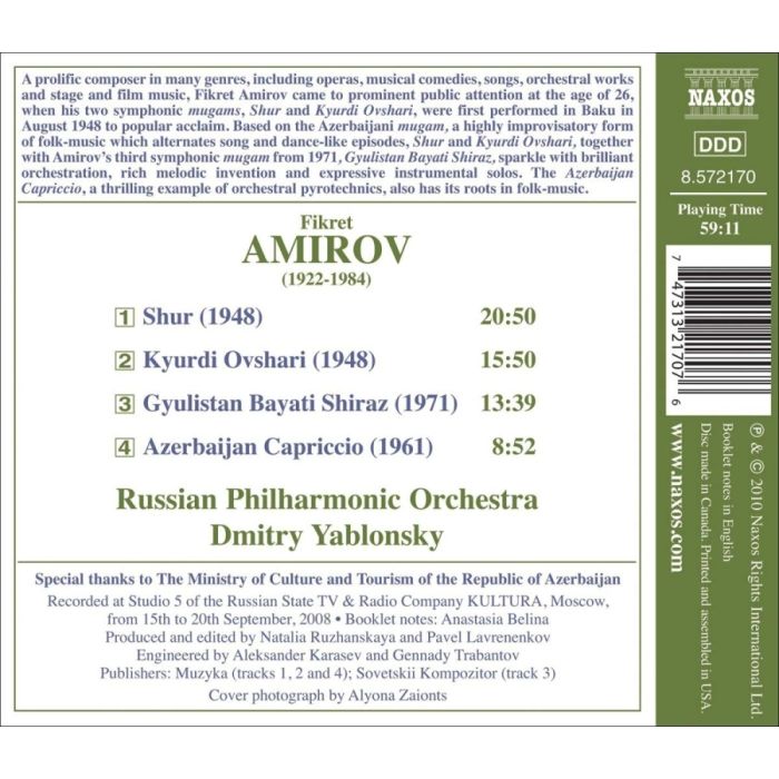 Amirov: Shur, Kyurdi Ovshari, Gyulistan Bayati Shiraz, Azerbaijan Capriccio - slide-1