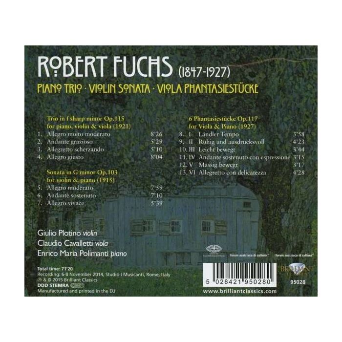 Fuchs: Piano Trio; Violin Sonata; Viola Phantasiestücke - slide-1