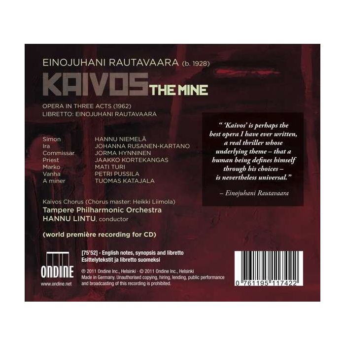 Rautavaara: Kaivos (The Mine) Opera In Three Acts - slide-1