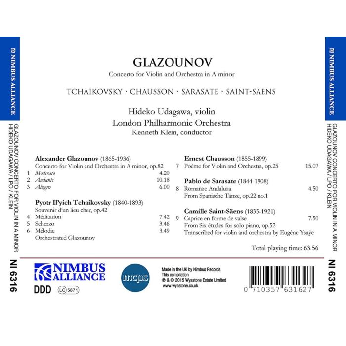Glazunov: Violin Concerto + Tchaikovsky, Chausson, Sarasate, Saint-Säens - slide-1