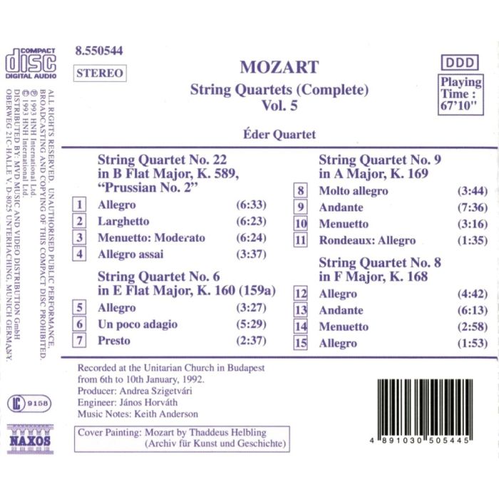 Mozart: String Quartets, K. 168-169 and K. 589, 'Prussian No. 2' - slide-1