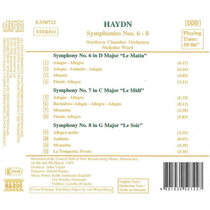 Haydn: : Symphonies 6-8 - slide-1