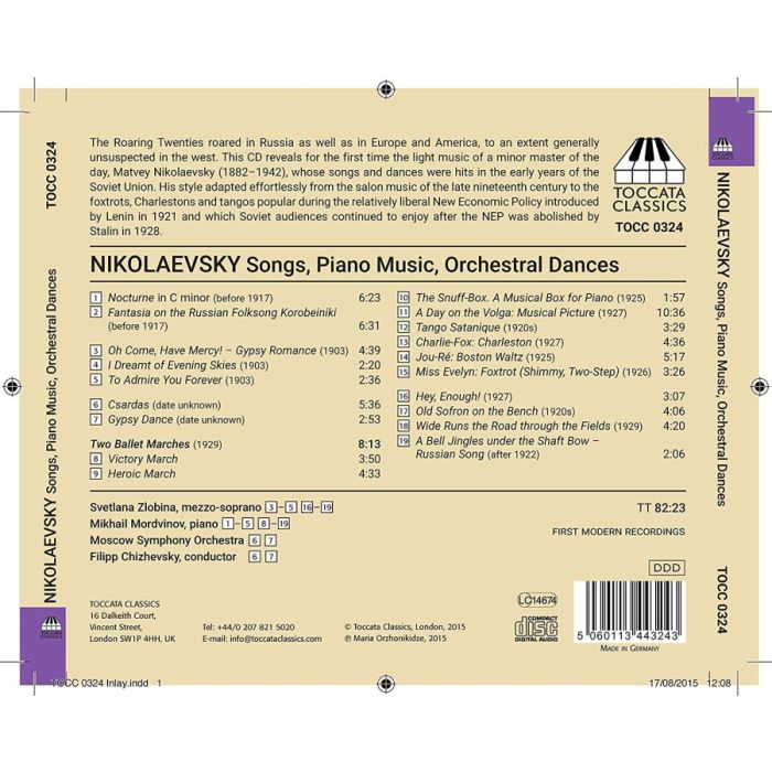 Nikolaevsky: Two Dances for Orchestra, Piano Music, Songs - slide-1