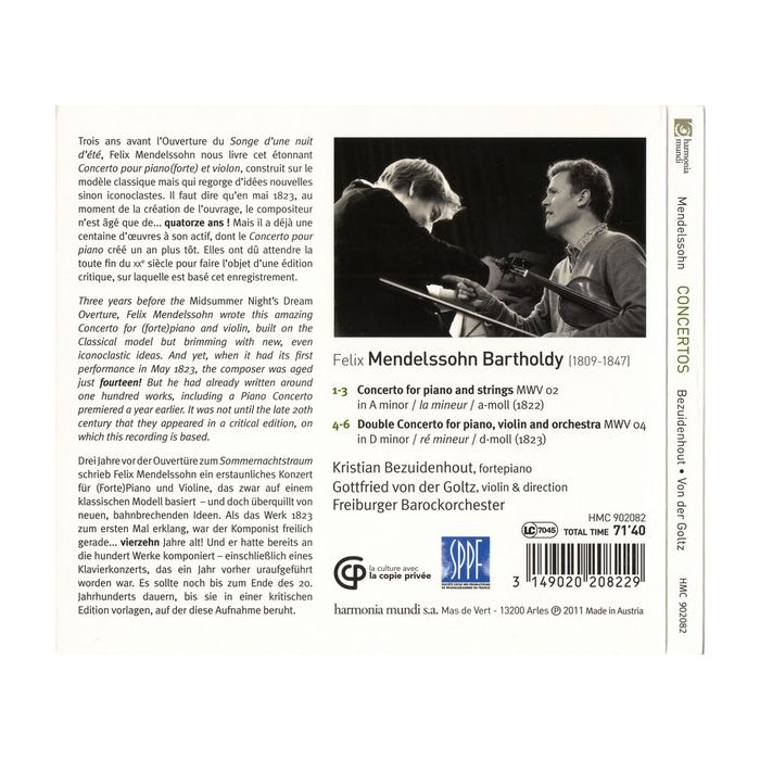 Mendelssohn: Double Concerto for Violin & Piano, Piano Concerto - slide-1