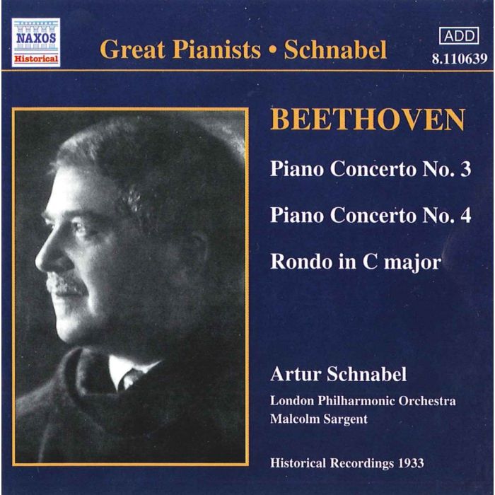 GREAT PIANISTS - SCHNABEL: Beethoven: P.