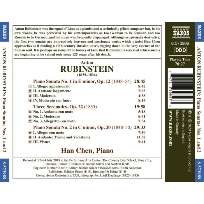 Rubinstein: Piano Sonatas Nos. 1 and 2 - slide-1
