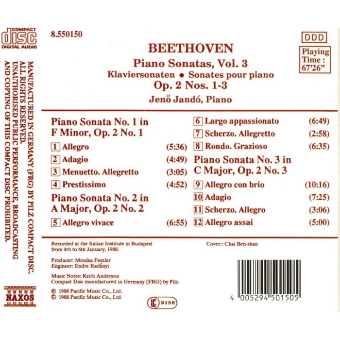 Beethoven: Piano Sonatas Vol.  3 / 8.550150 - slide-1