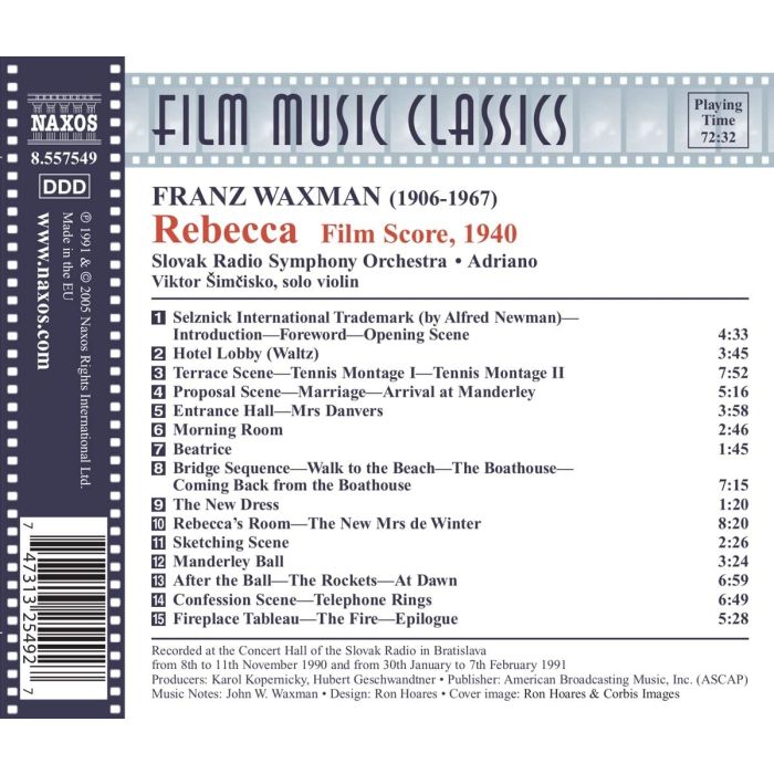 WAXMAN: Rebecca ( film score ) - slide-1