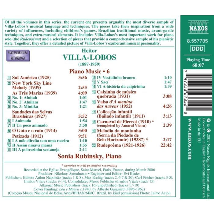 Villa-Lobos: Piano Music Vol. 6 - slide-1