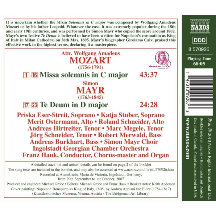 Mayr: Te Deum / Mozart: Missa Solemnis - slide-1